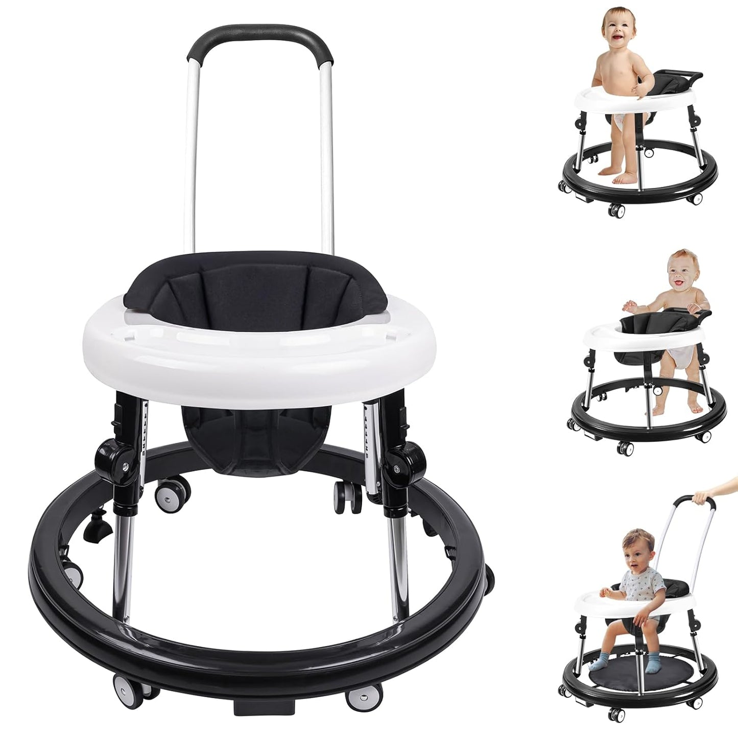 Qizhi-Bear 3-in-1 Foldable Baby Walker: Safe & Adjustable