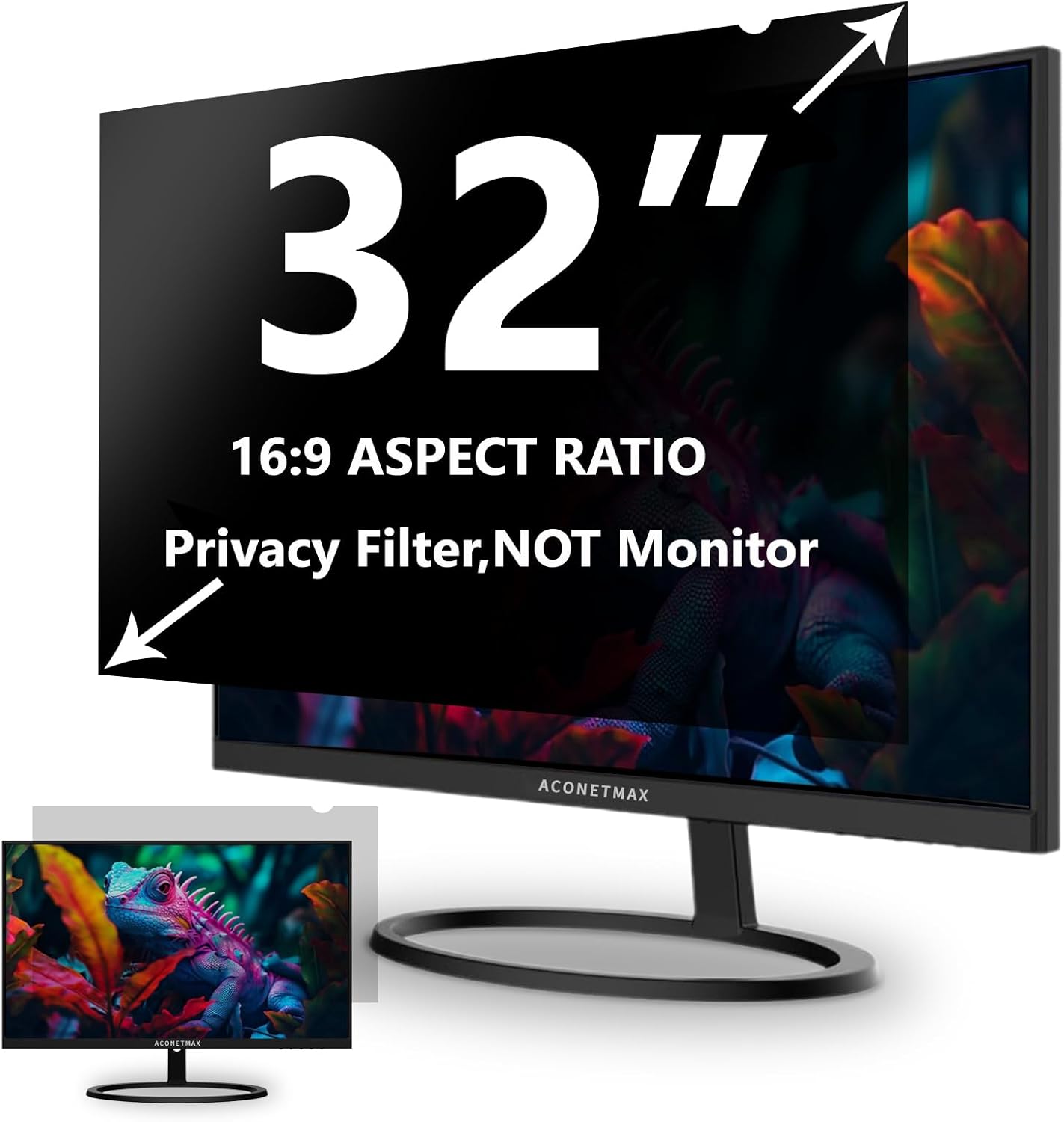 32 Inch Privacy Screen Filter for Computer with Eye Protection
