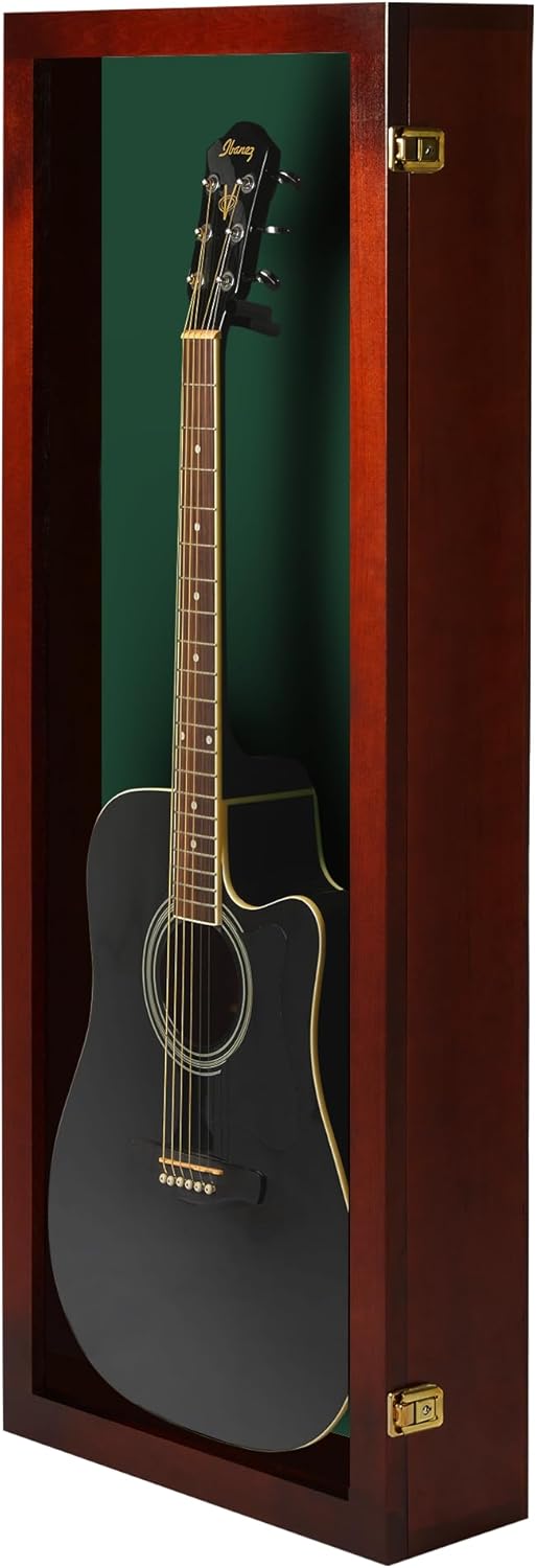 PENNZONI Acoustic Guitar Display Case - Elegant Wall Mount Design