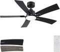 46 Inch Ceiling Fan with Light and Remote - Modern Dual Color Design