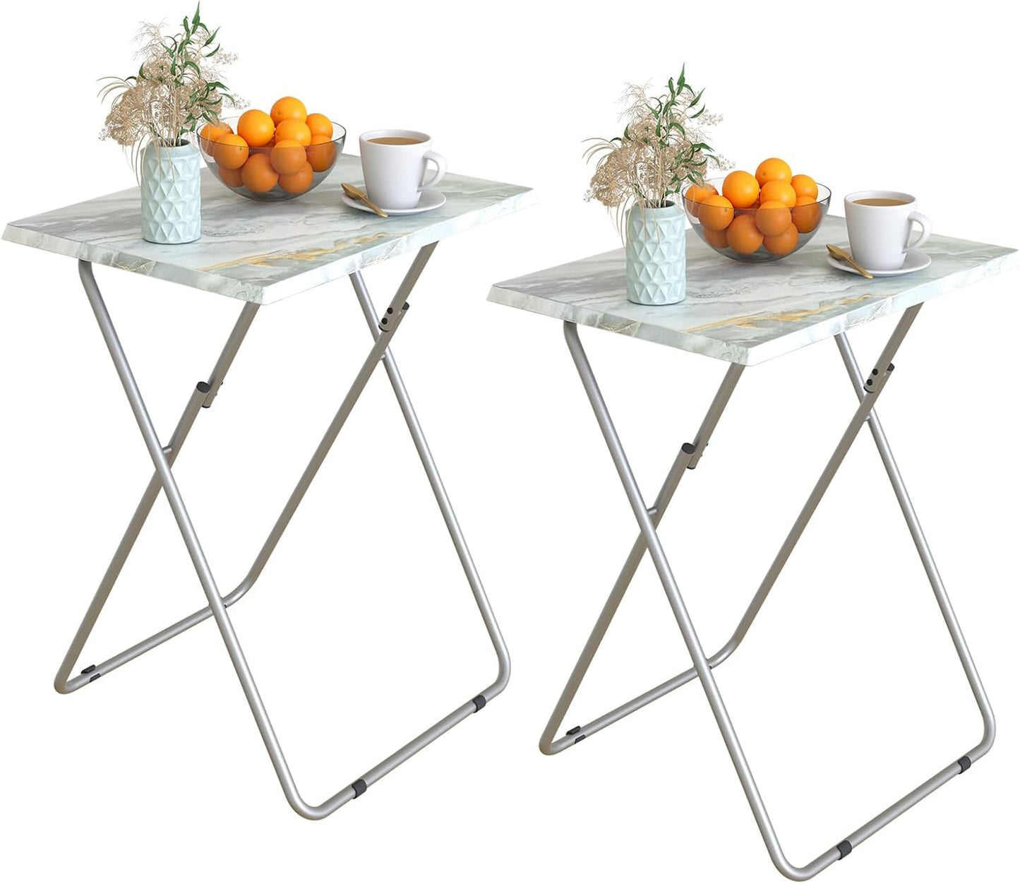 Folding TV Tray Table Set of 2 for Couch and Bedside Use