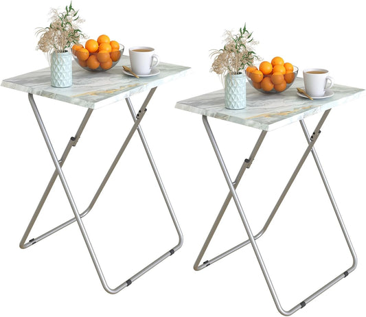 Folding TV Tray Table Set of 2 for Couch and Bedside Use