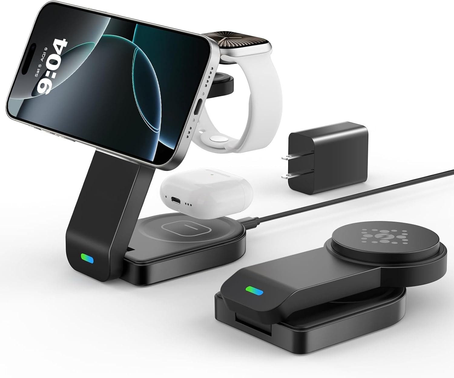3-in-1 Foldable Magnetic Charger for Apple Devices