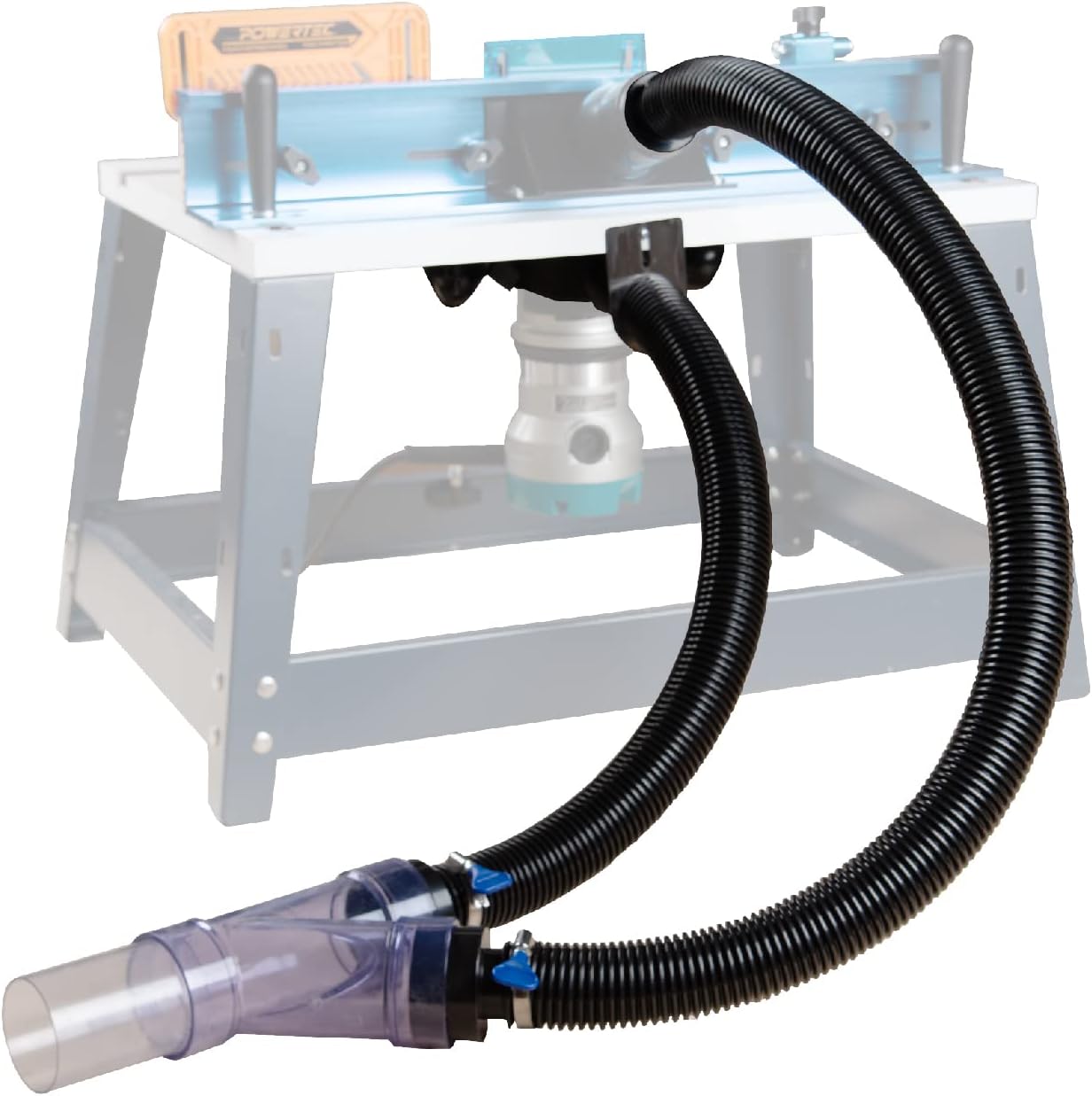POWERTEC Router Table Dust Collection System with Y Fittings