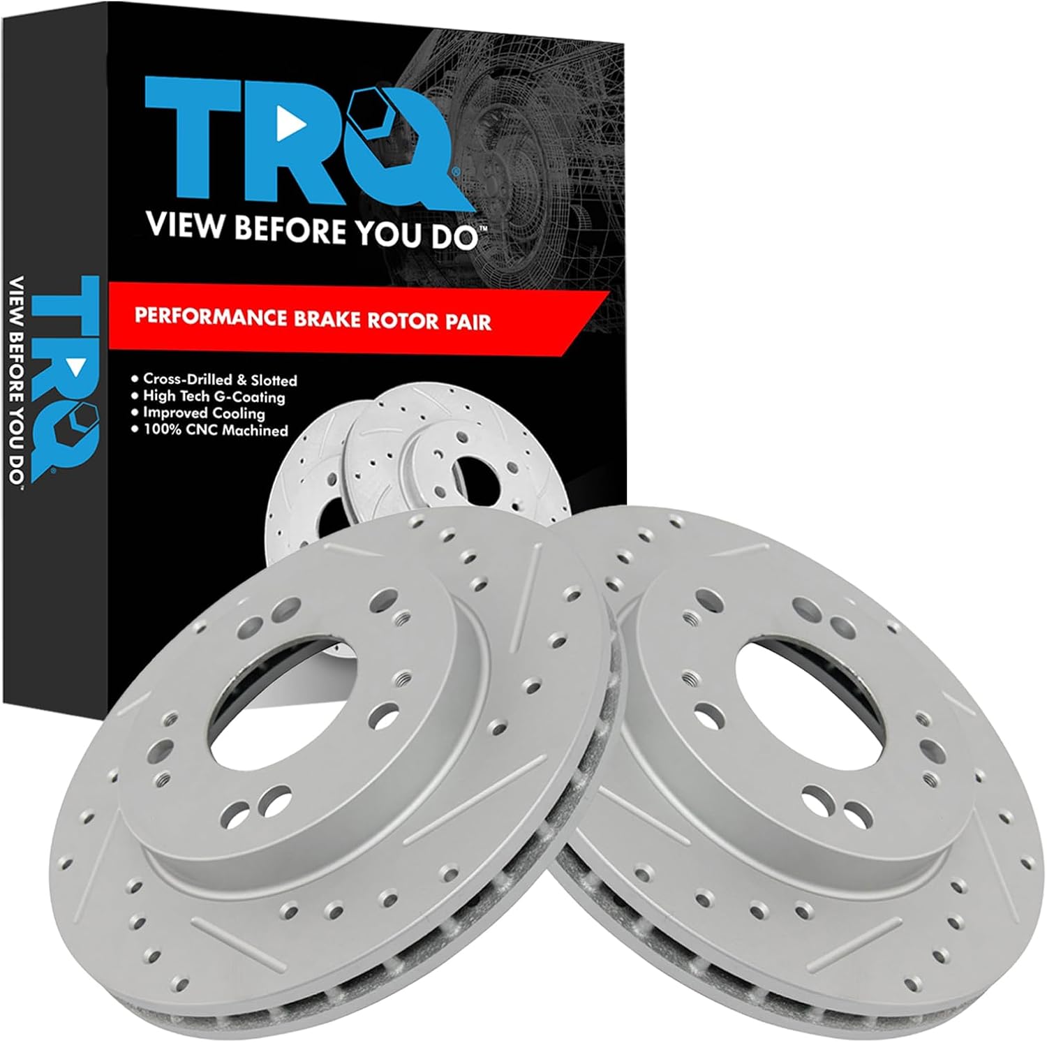 Premium G-Coated Front Brake Rotors Set for Multiple Vehicles