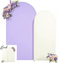 Cream Purple Arch Backdrop Cover Set of 2 - Stretchy Wedding Photo
