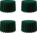 BRILLMAX Hunter Green 108 in Round Tablecloths 4 Pack - Elegant