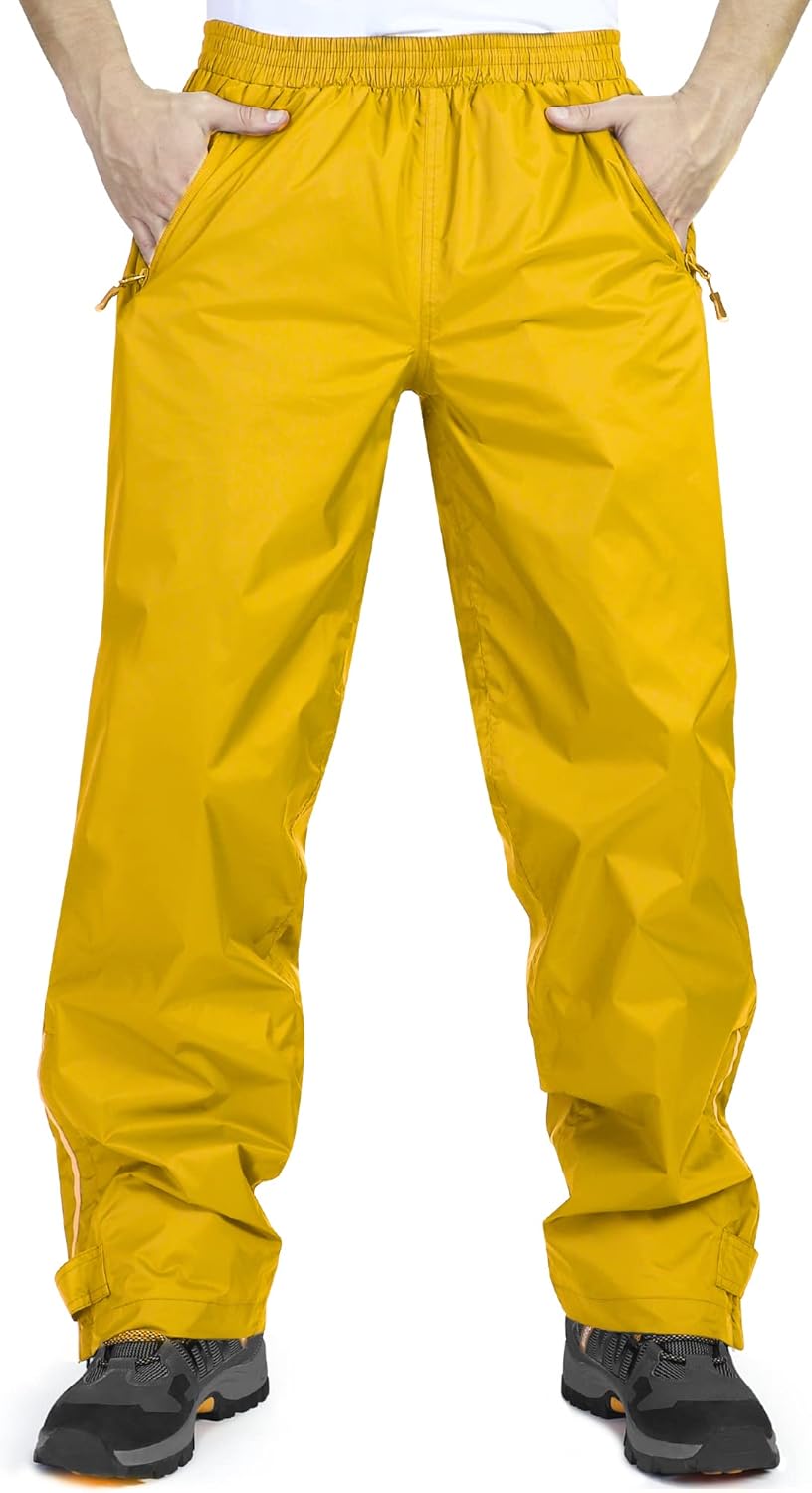33,000ft Men's Waterproof Rain Pants for Hiking and Fishing