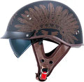 VCOROS Motorcycle Half Helmet with Sun Visor for Men and Women