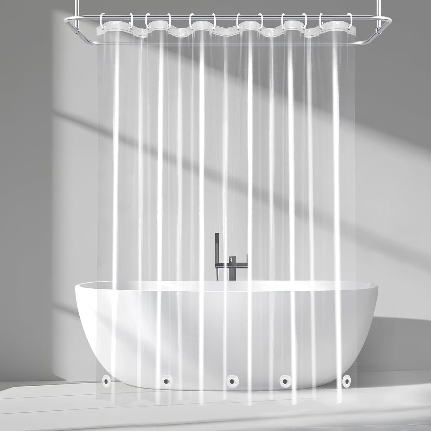 72x78 Long Clear Shower Curtain: Heavy Duty PEVA Liner