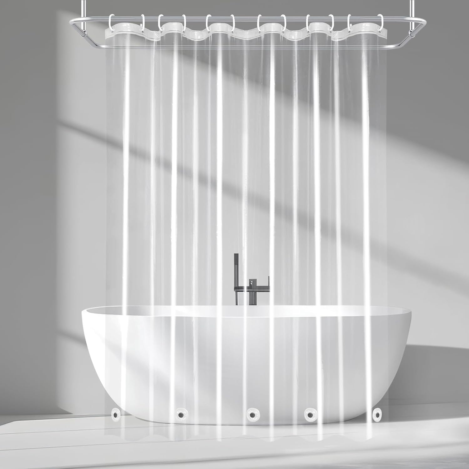 72x78 Long Clear Shower Curtain: Heavy Duty PEVA Liner