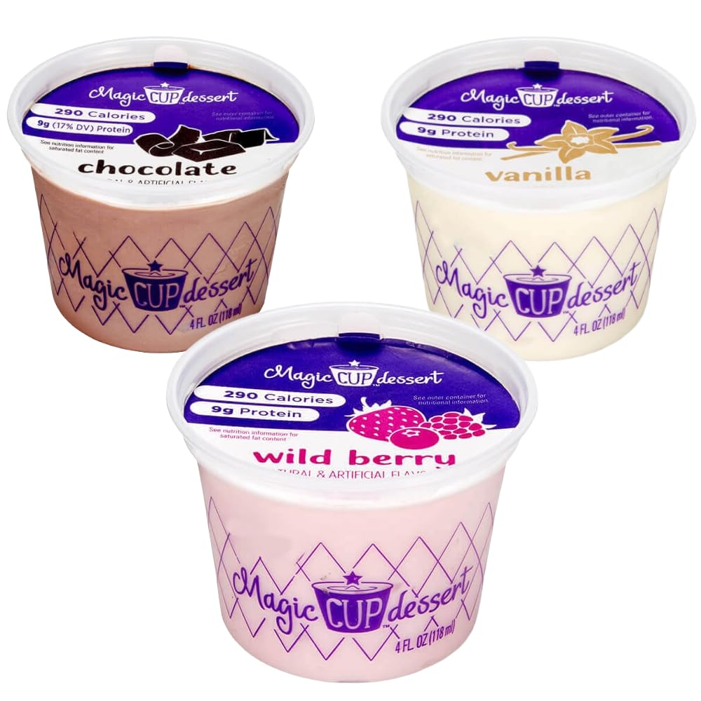 Magic Cup Variety Pack of 18 with Vanilla, Chocolate, Wild Berry