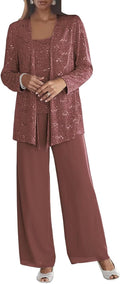 Chiffon 3-Piece Mother of the Bride Pant Suits - Elegant