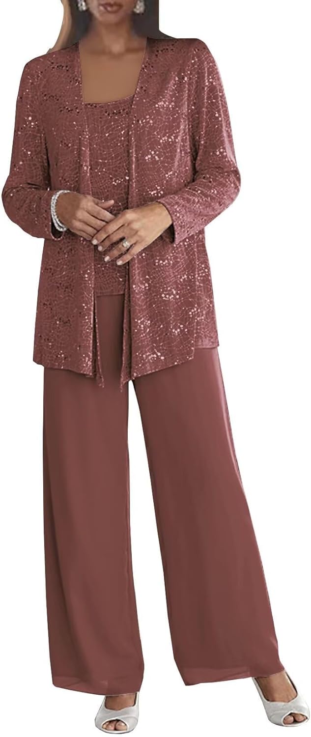 Chiffon Mother of The Bride Pant Suits for Wedding Events