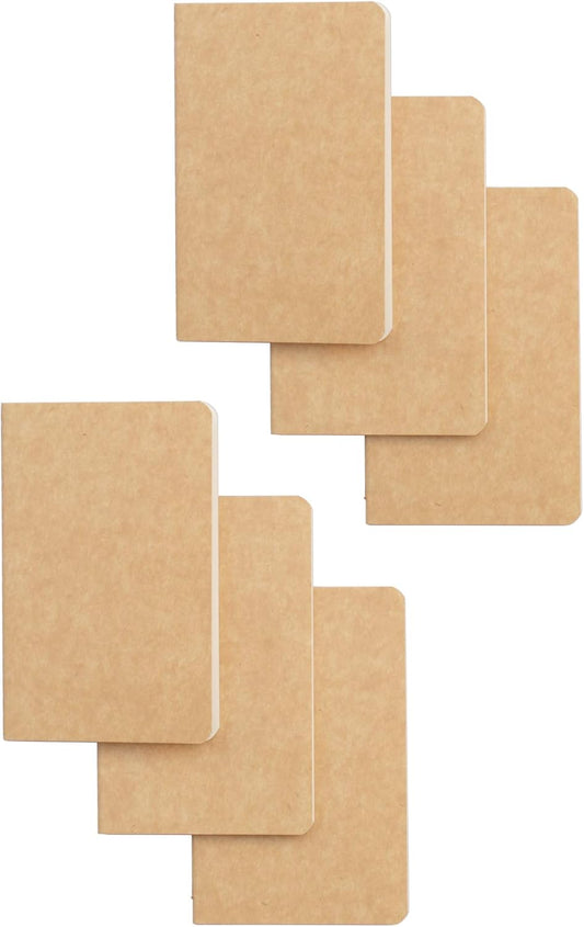 TWONE Kraft Brown Pocket Notebooks - Compact & Portable