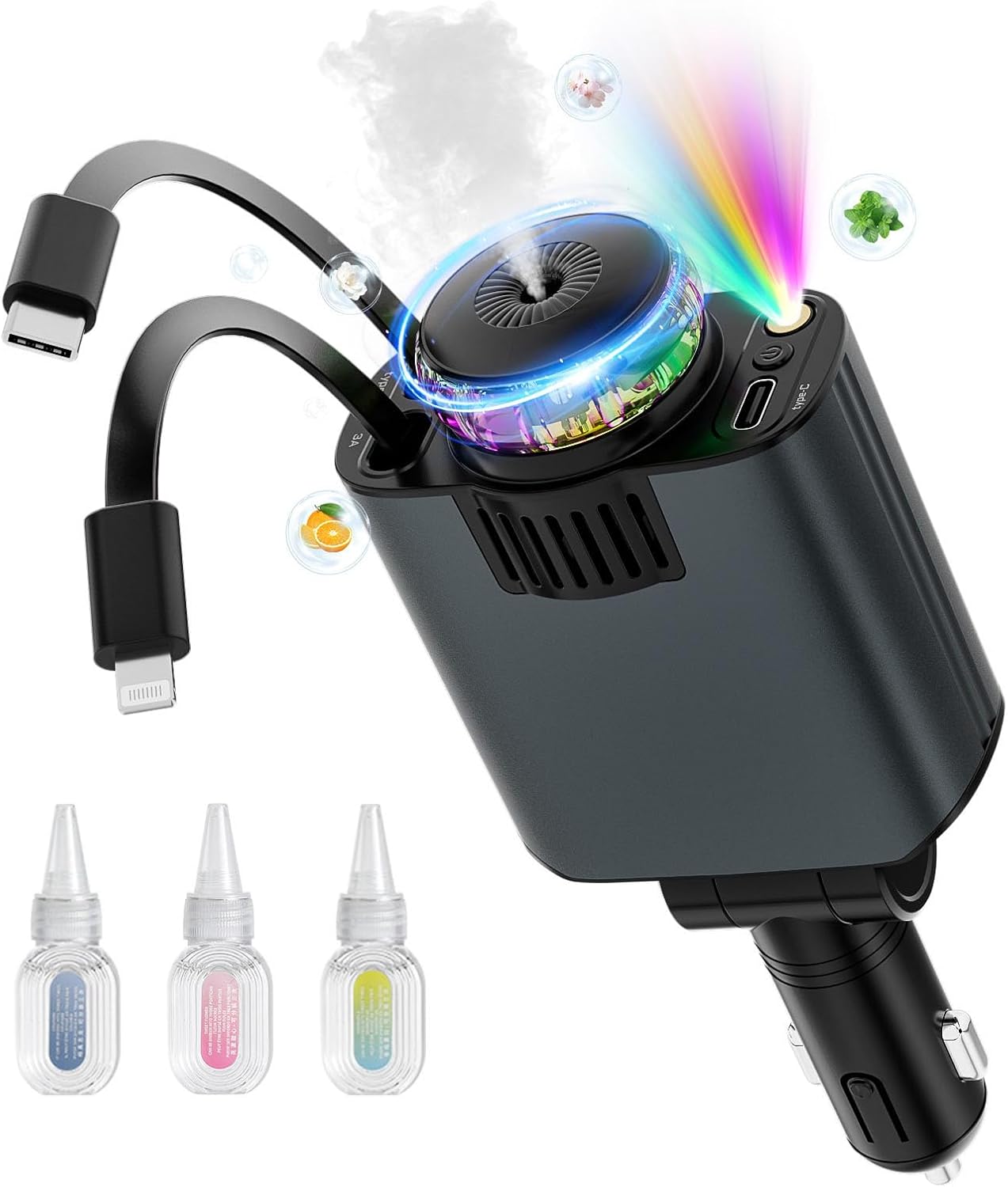 Fast Charge & Relax: 5-in-1 USB C Car Charger 