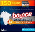 Bounce Wrinkle Guard Mega Dryer Sheets 150 Count - Outdoor Fresh Scent