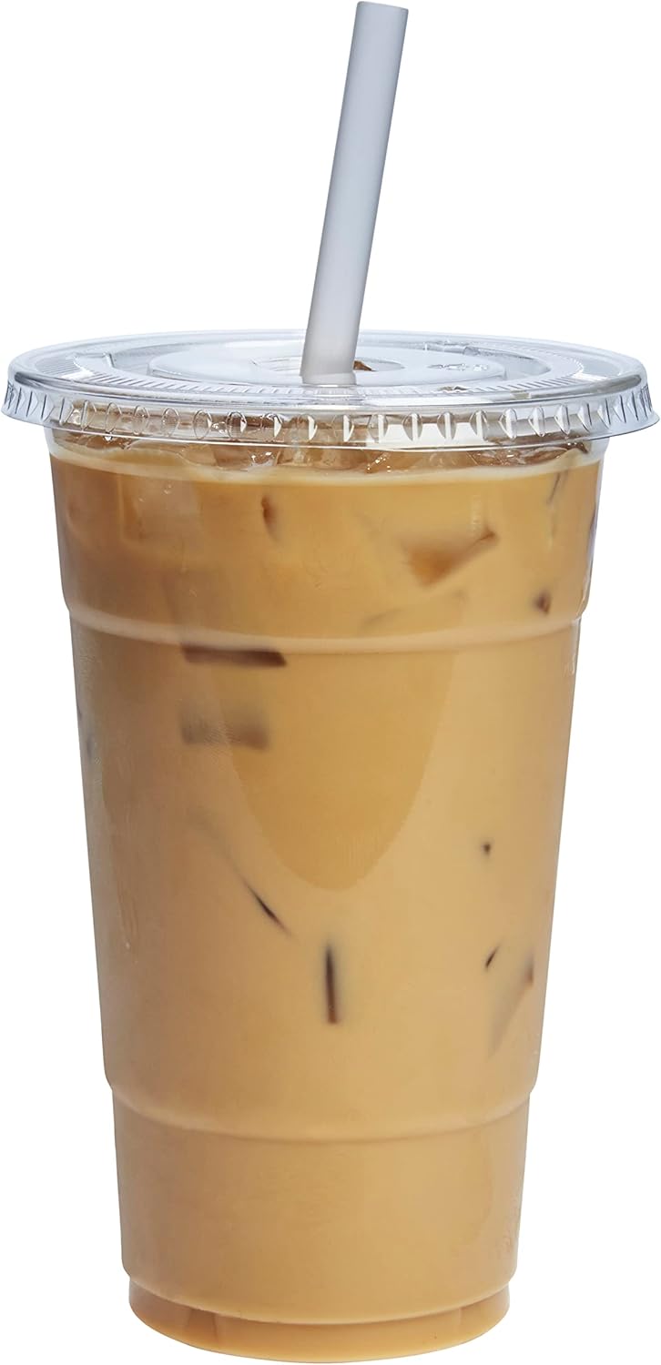 Convenient 24 oz. Clear Plastic Cups - Perfect for To-Go Drinks!