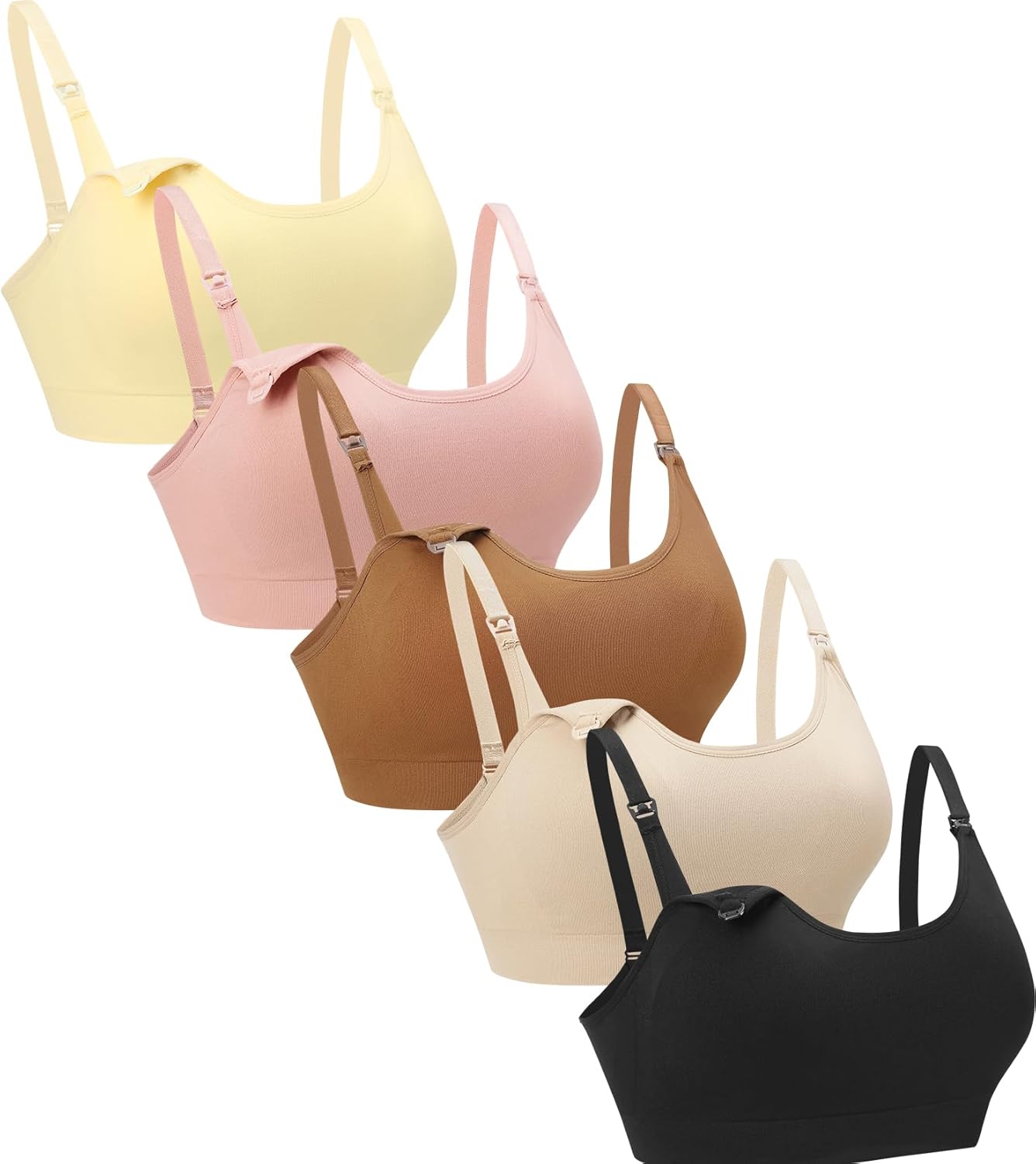 Suekaphin 5Pack Seamless Nursing Bra for Comfortable Support