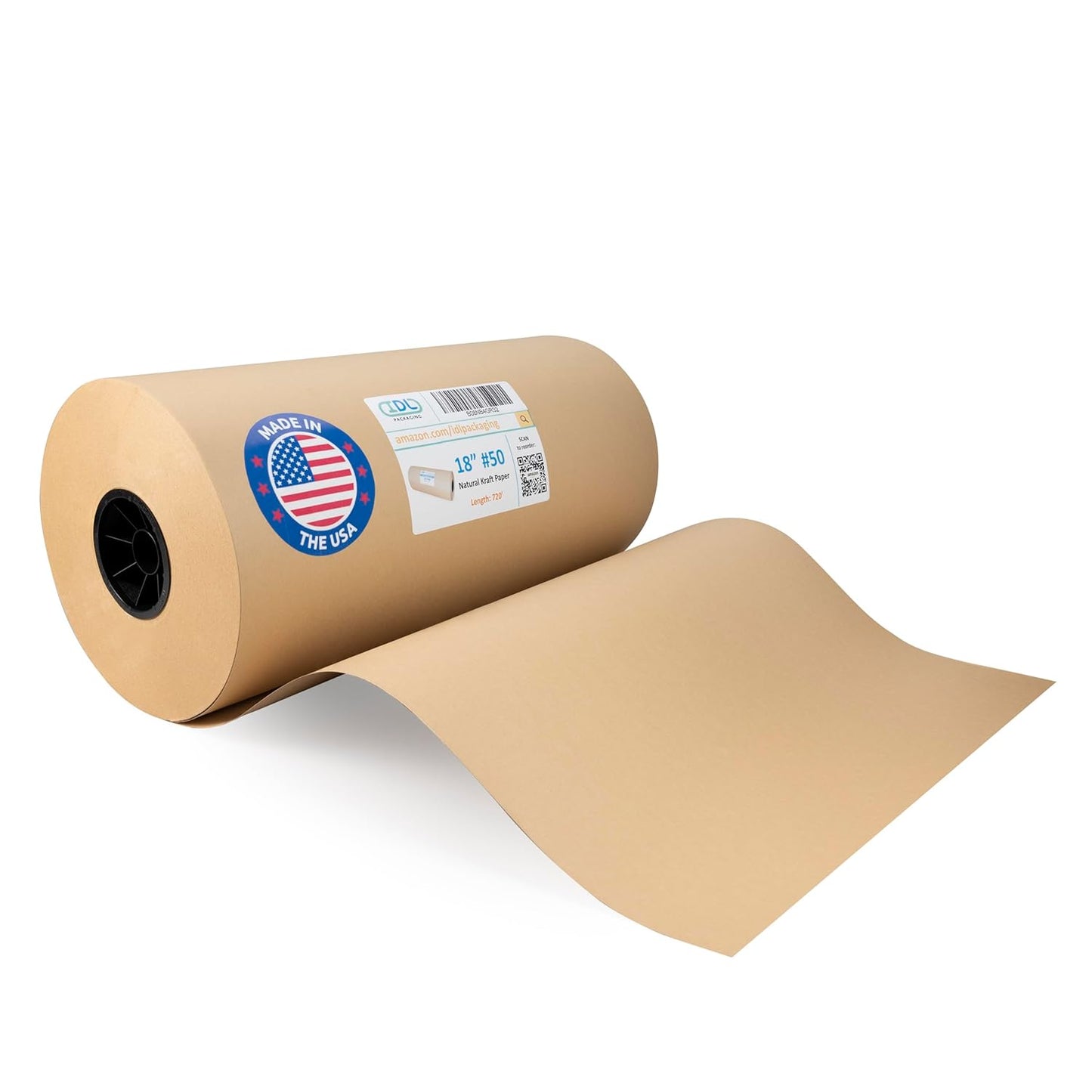 IDL Packaging 18in Brown Kraft Paper Roll for Heavy Duty Use