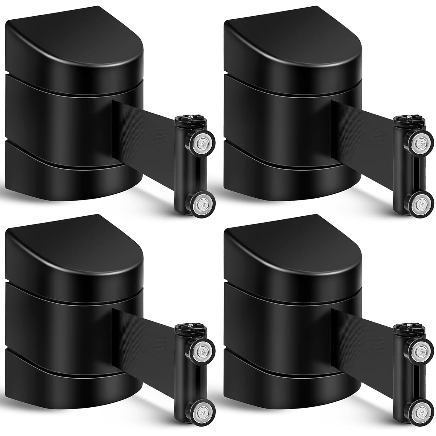 4 Pack 16.4 ft Magnetic Wall Mount Retractable Belt Barrier