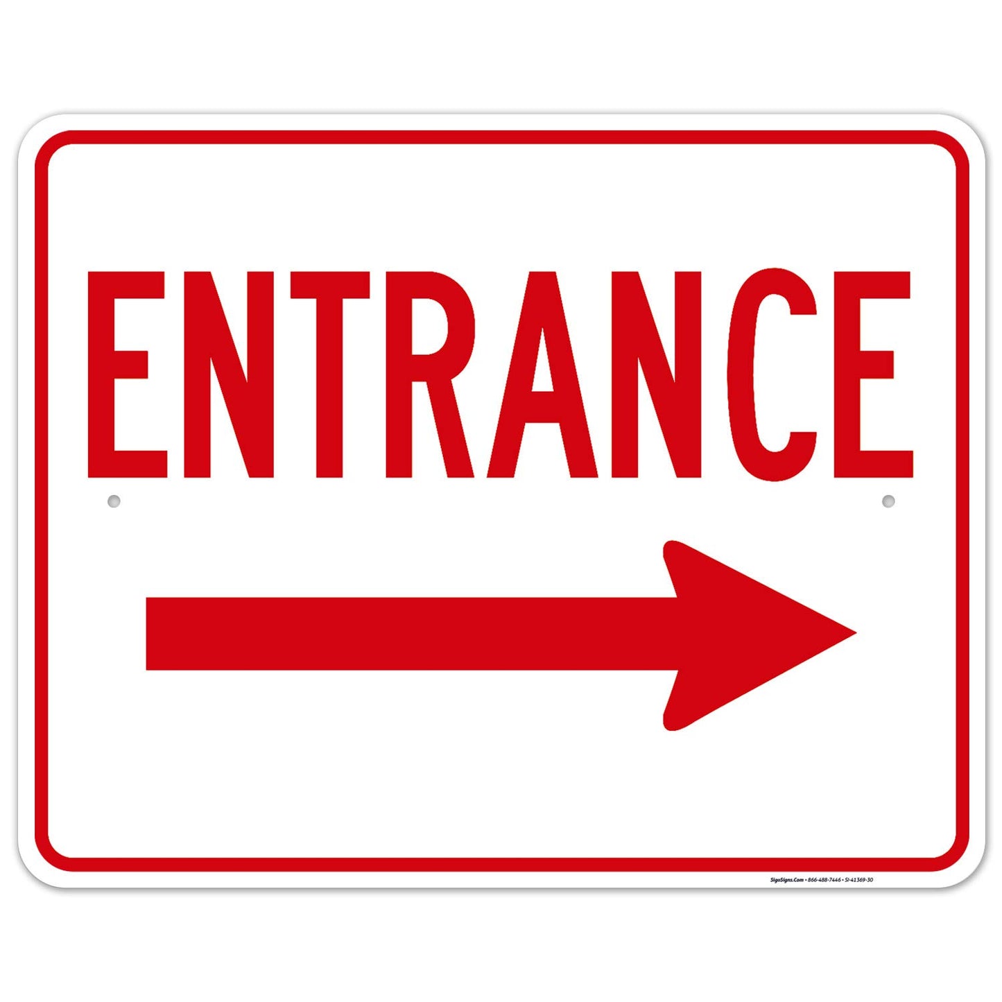 Right Arrow Entrance Sign - Durable 24x30 Inches Aluminum Design