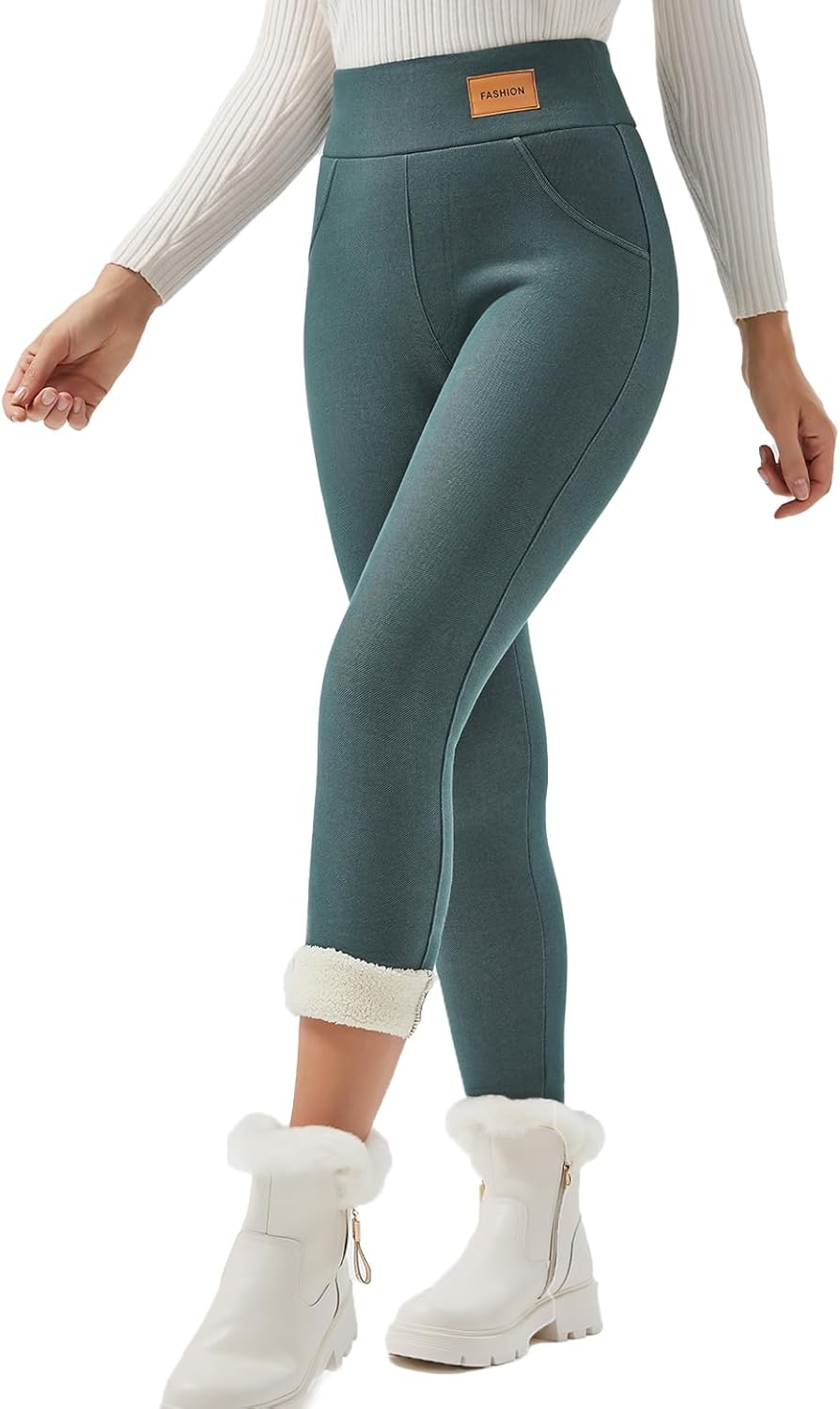 Women Sherpa Lined Leggings for Winter Warmth and Style