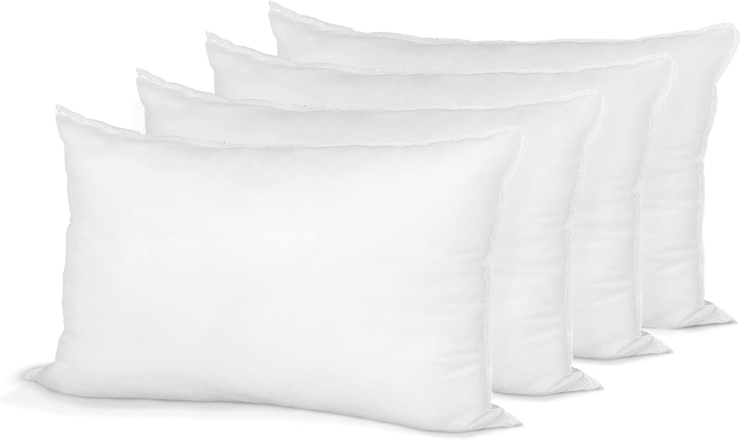 Hometex Throw Pillow Insert 20in x 30in Polyester Filled 4 Pack