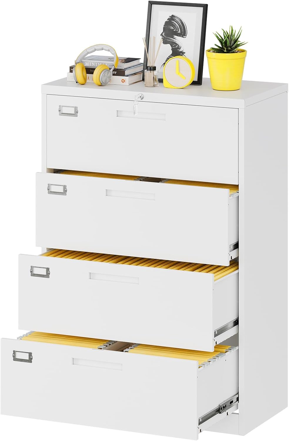 Lateral File Cabinet with Lock for Secure Home Office Storage