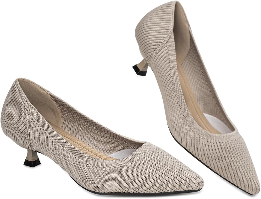 Womens Kitten Heels Pumps Shoes for Work and Casual Events
