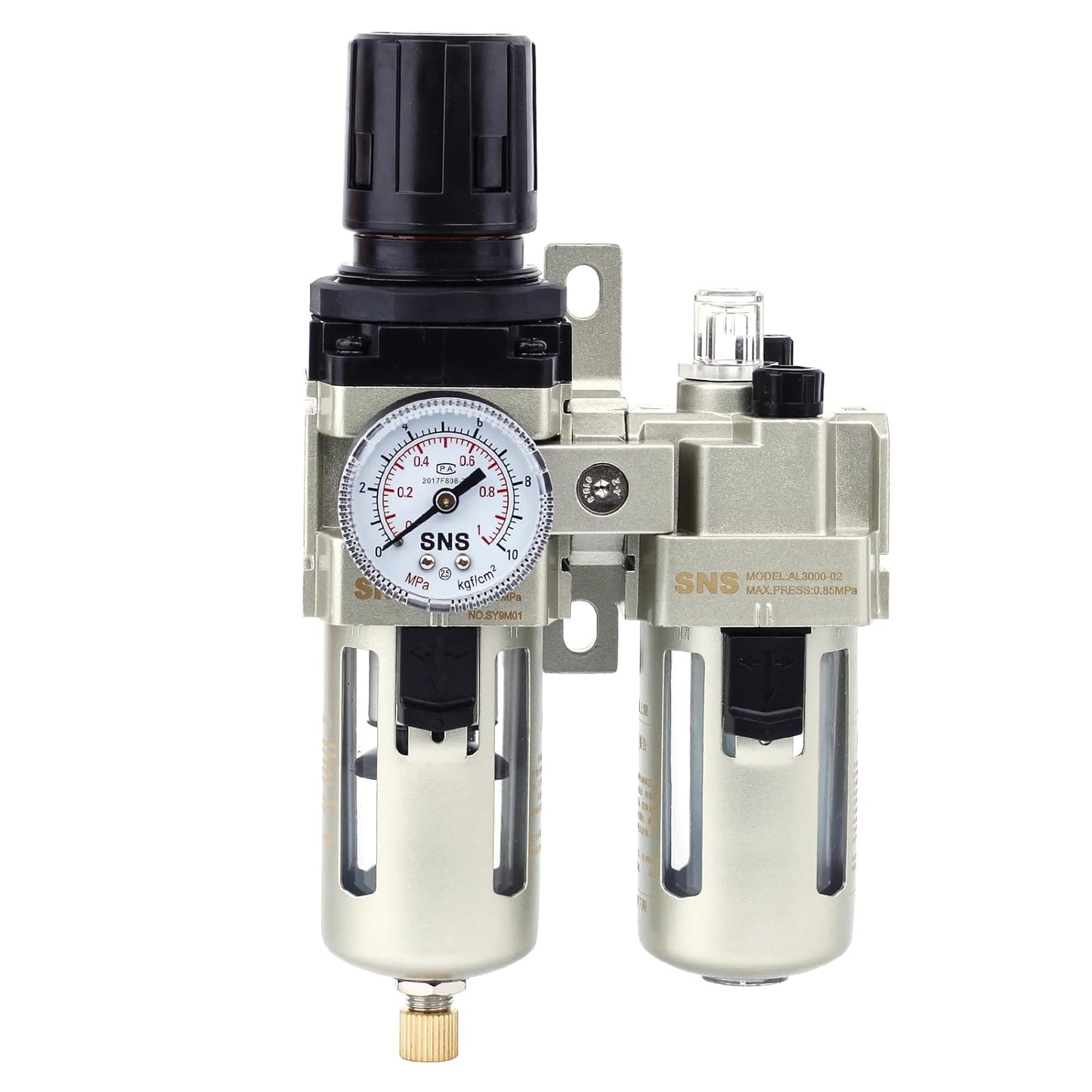 SNS 1/4in NPT Compressed Air Filter Regulator Lubricator Combo