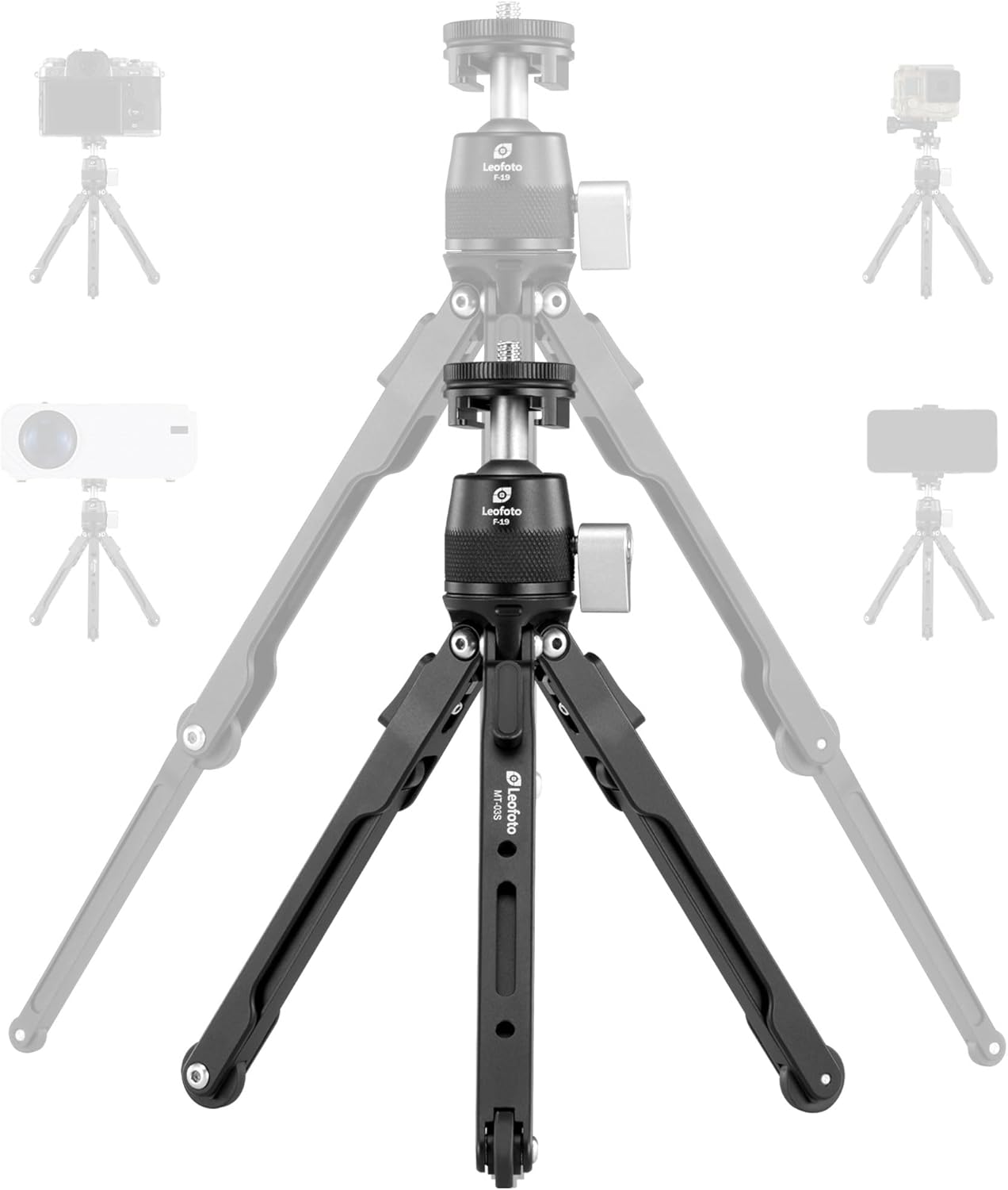 9.84in Aluminum Table Tripod with Ball Head for Camera Use