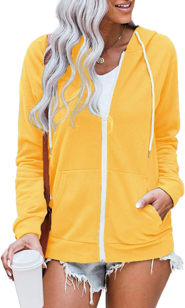 WROLEM Women Casual Full Zip Up Hoodie for All Seasons Comfort