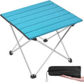 Folding Camping Table with Aluminum Top - Portable Beach & Picnic