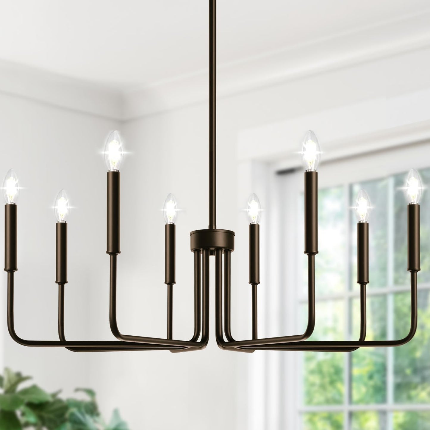 8-Light Farmhouse Chandelier for Rustic Dining Room Lighting