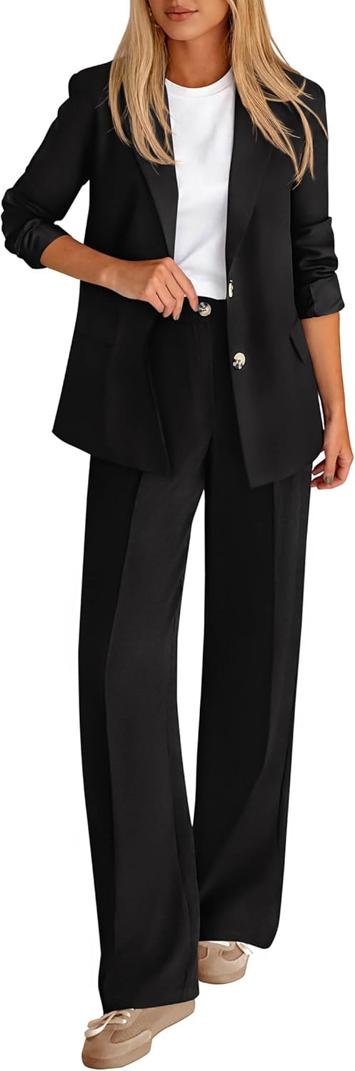 KIRUNDO Womens Suits 2 Piece Set for Business Casual Style