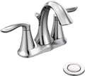 Moen Eva Chrome Two-Handle Centerset Bathroom Faucet - Smooth Temp