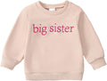 Toddler Girl Big Sister Sweatshirt Embroidered Letters Pullover Top
