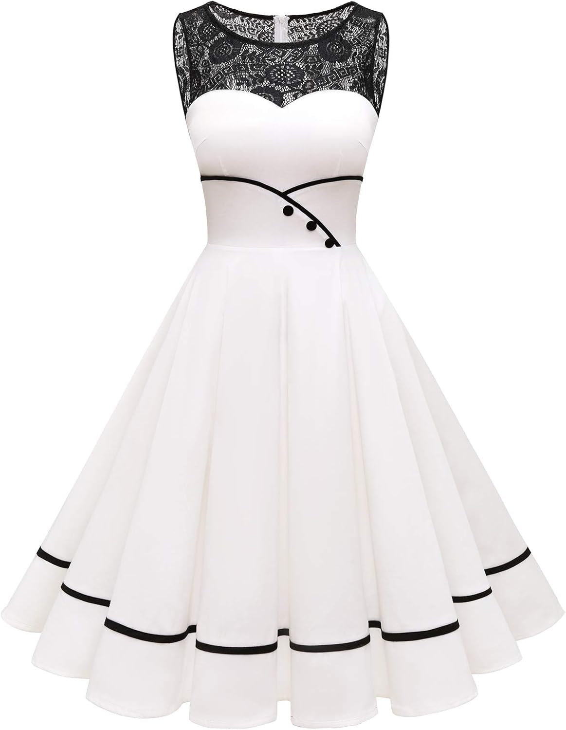 Bbonlinedress Women's Vintage Floral Lace Retro Rockabilly Dress