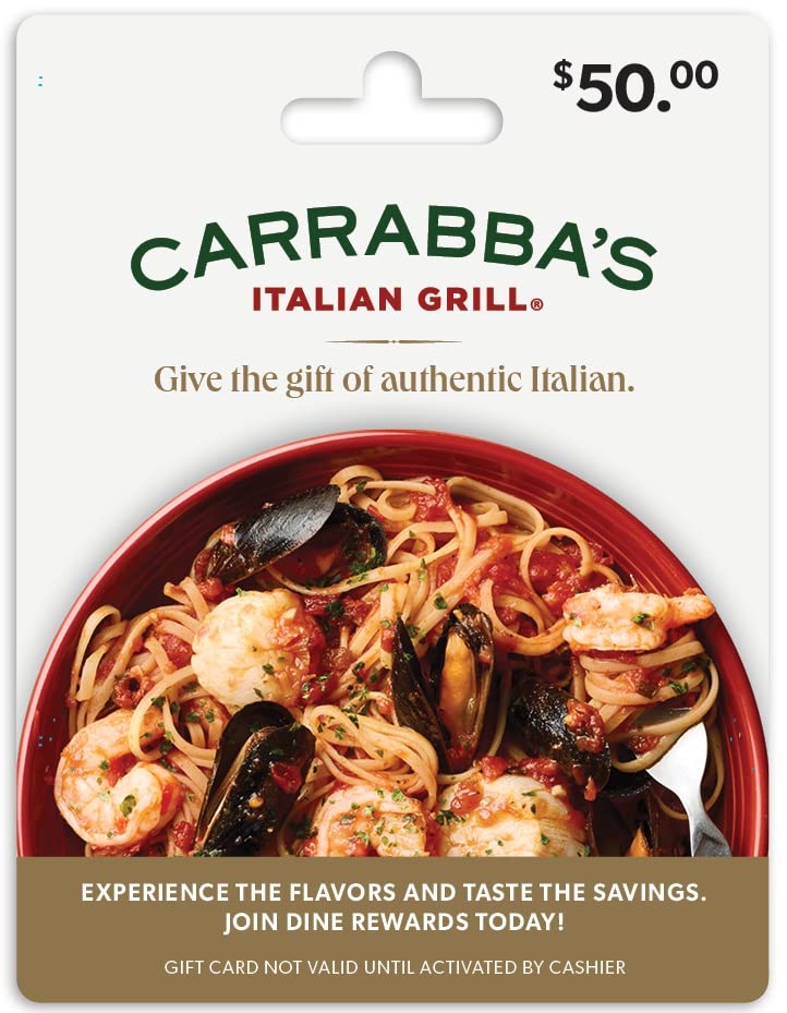Carrabba's Italian Grill Restaurant Gift Card for Food Lovers