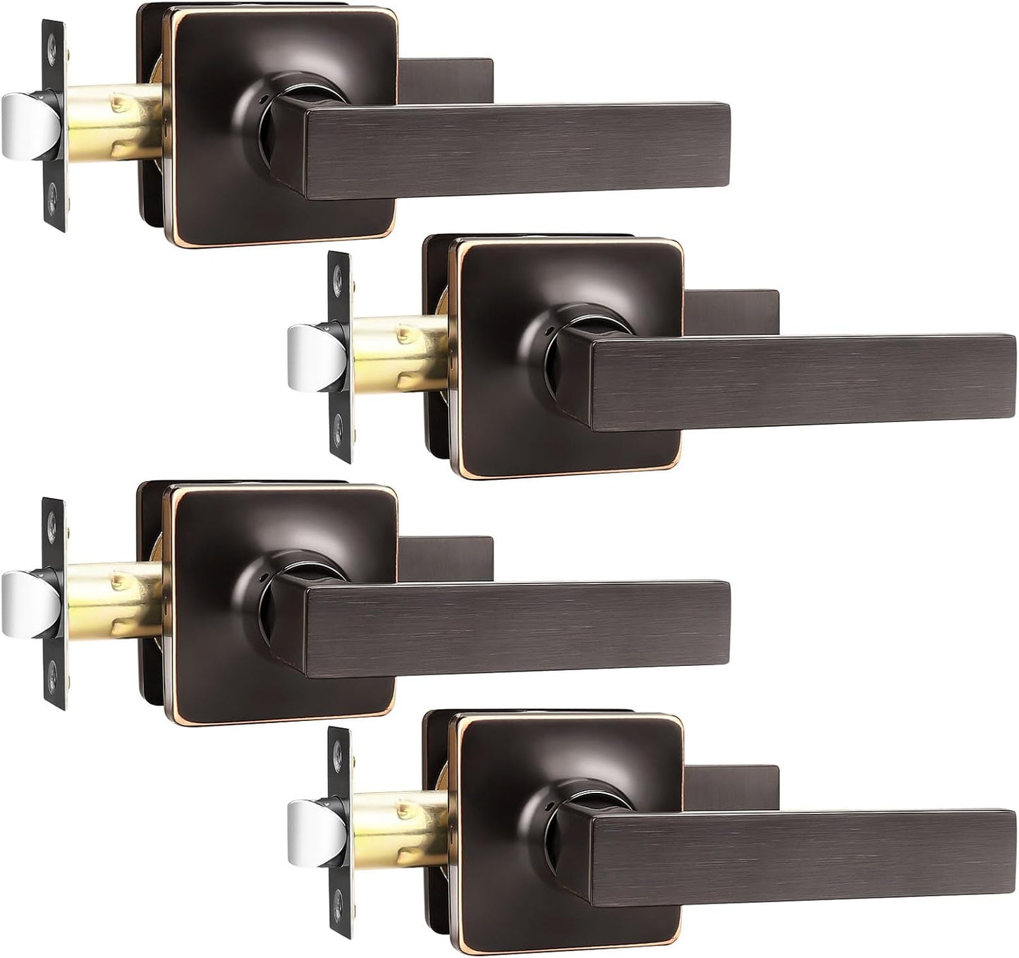 GOBEKOR Passage Door Handles - Stylish Oil Rubbed Bronze Levers