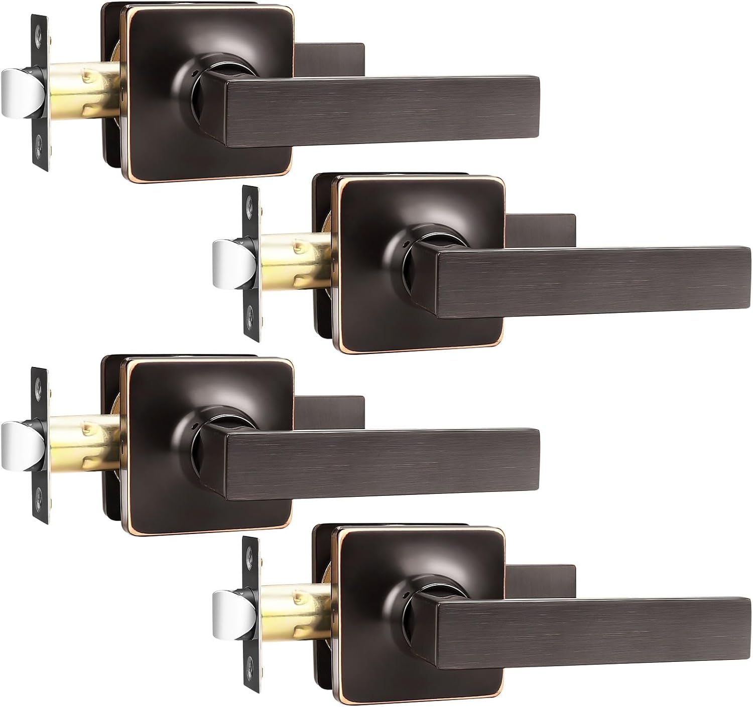 GOBEKOR Passage Door Handles - Stylish Oil Rubbed Bronze Levers