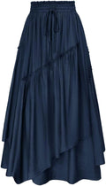 Scarlet Darkness Long Skirt Renaissance Pirate Maxi - Flowy A-line etc