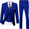 Mens Suit Solid Two Button Slim Fit 3-Piece Suit Set