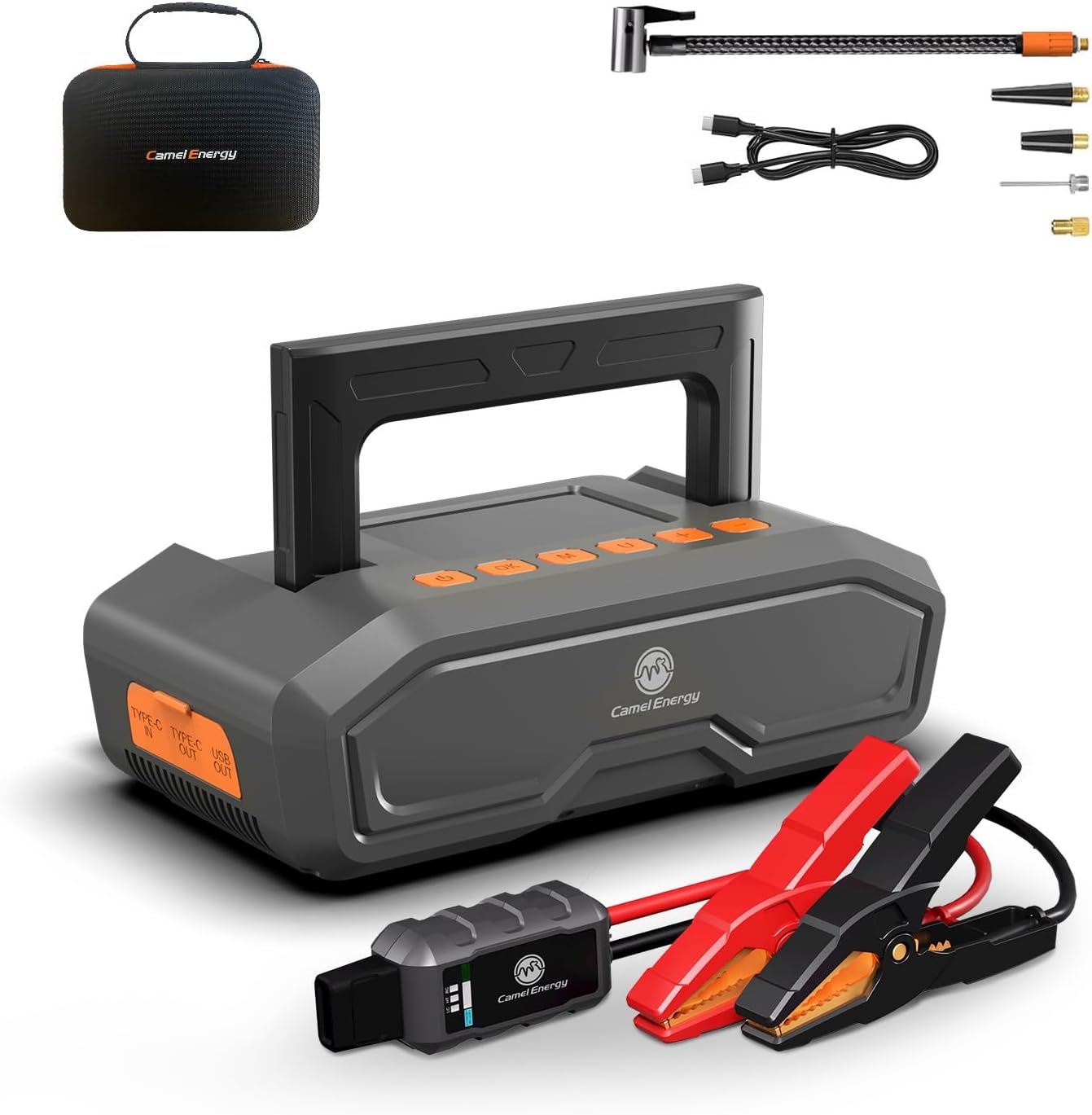 4000A Peak Jump Starter & Air Compressor - 9L Gas, 8L Diesel - Portable Power Pack