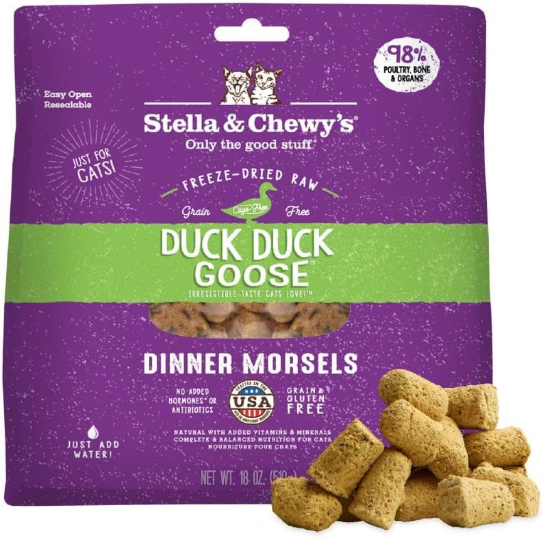 Freeze-Dried Raw Cat Dinner Morsels with Duck & Goose Recipe