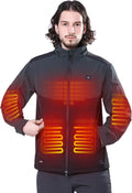DEWBU Soft Shell Heated Jacket for Men - 12V Battery Heated Coat