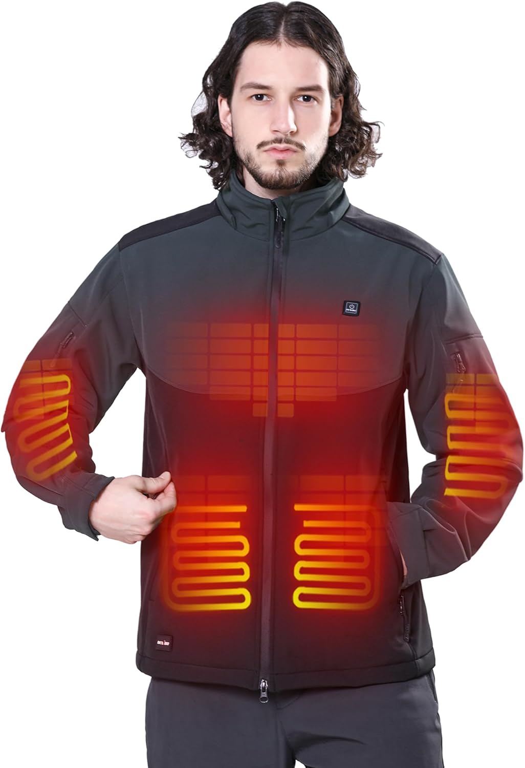 DEWBU Soft Shell Heated Jacket for Men with 12V Battery Pack