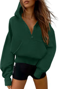 Women's Half Zip Up Hoodies Cropped Oversized Pullover - Fall 2025