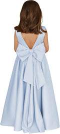 Flower Girl Satin Bow-Knot Dress for Wedding - Elegant A-line